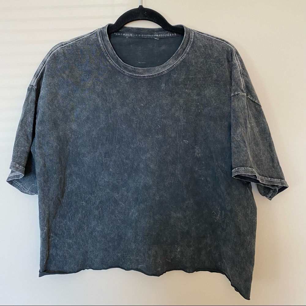 Black Tie Dye Cutoff  Tshirt